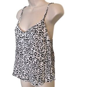 Animal Cheetah Print White and Black Cami Top Y2k Nwt Size Small S